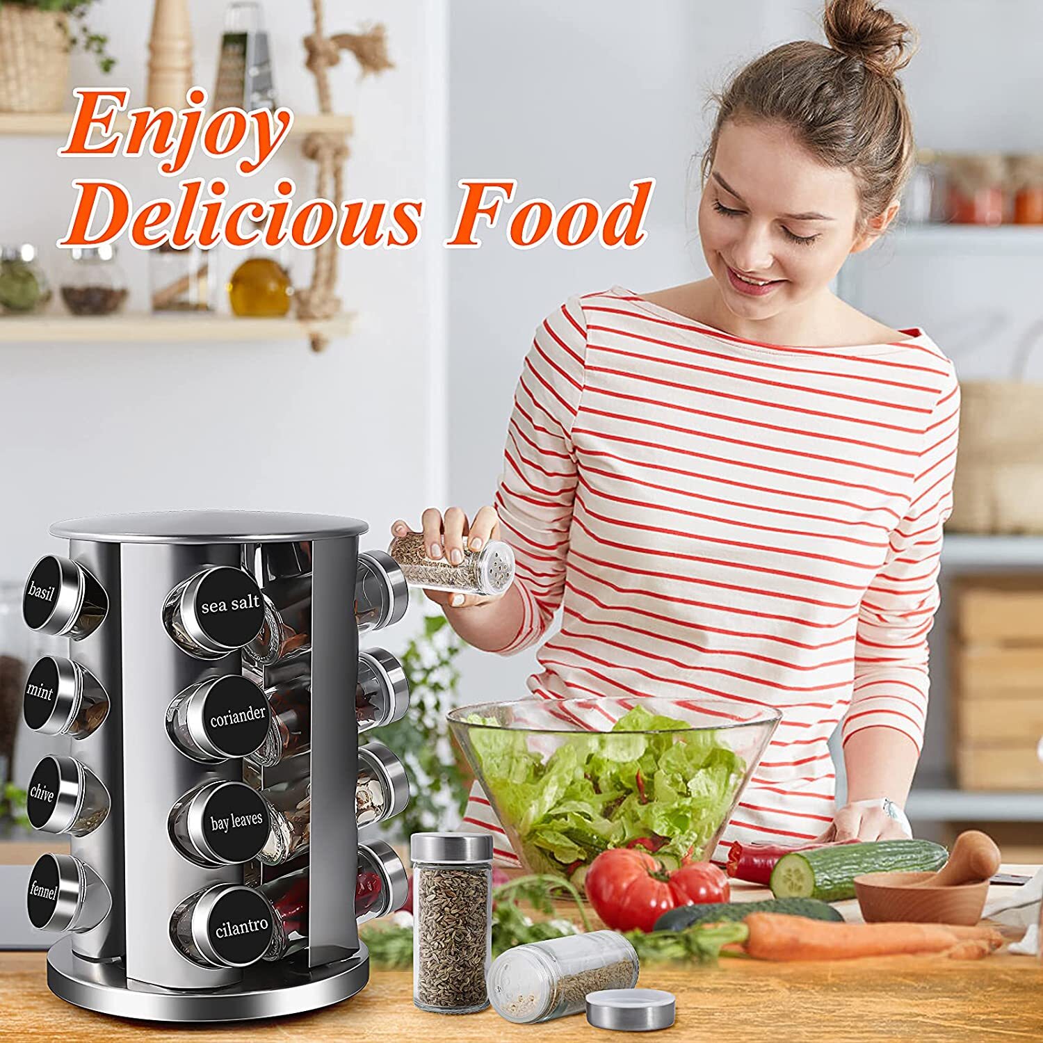 Rotating spice rack with 16 jars JCPenney