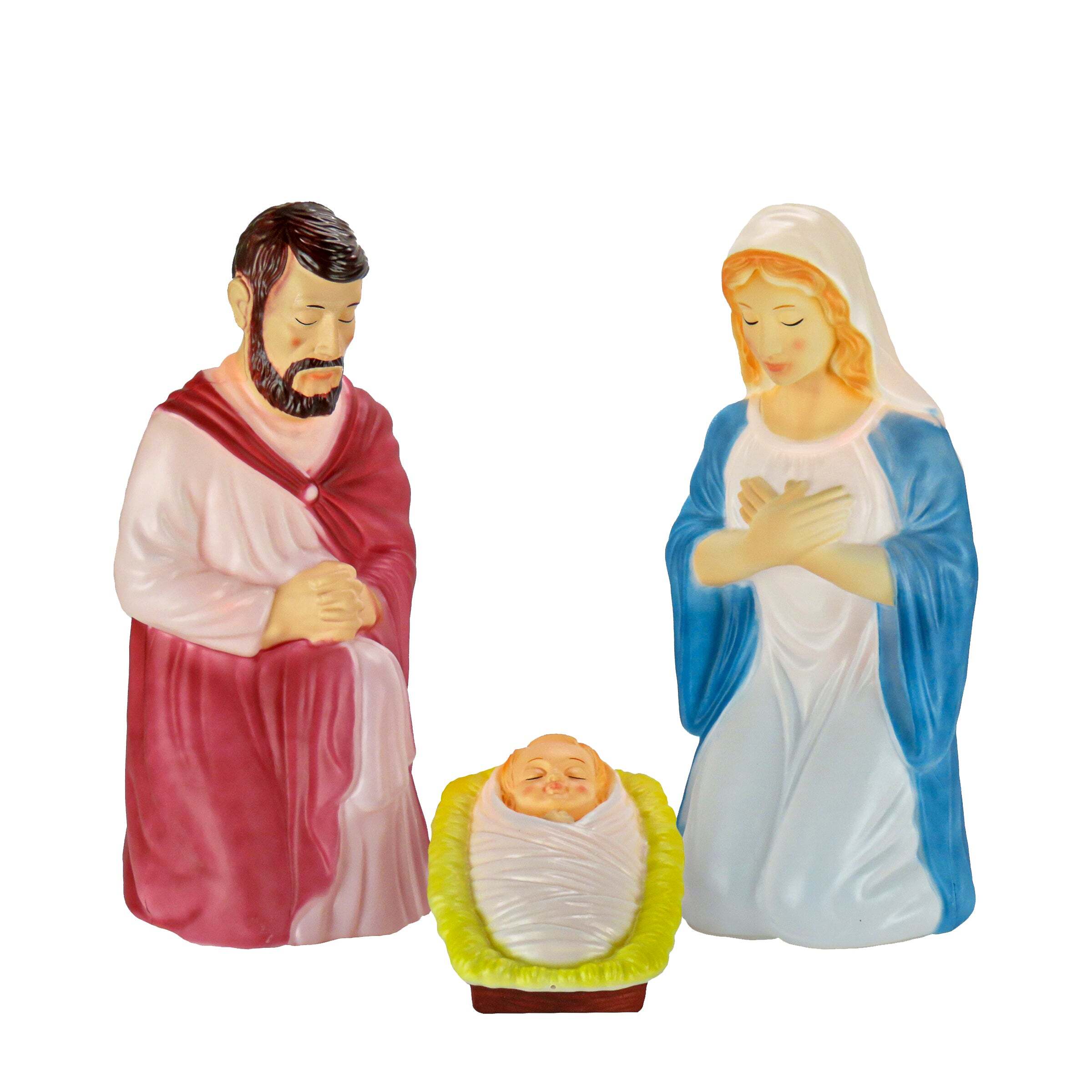 National Tree Company Mary, Joseph and Jesus Nativity Scene, Lights Inside, Plug In, Christmas Collection, 28 Inches