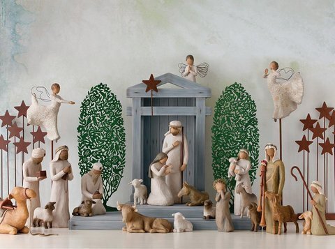 Nativity Deluxe 17-piece Set(Gift stars and manger)