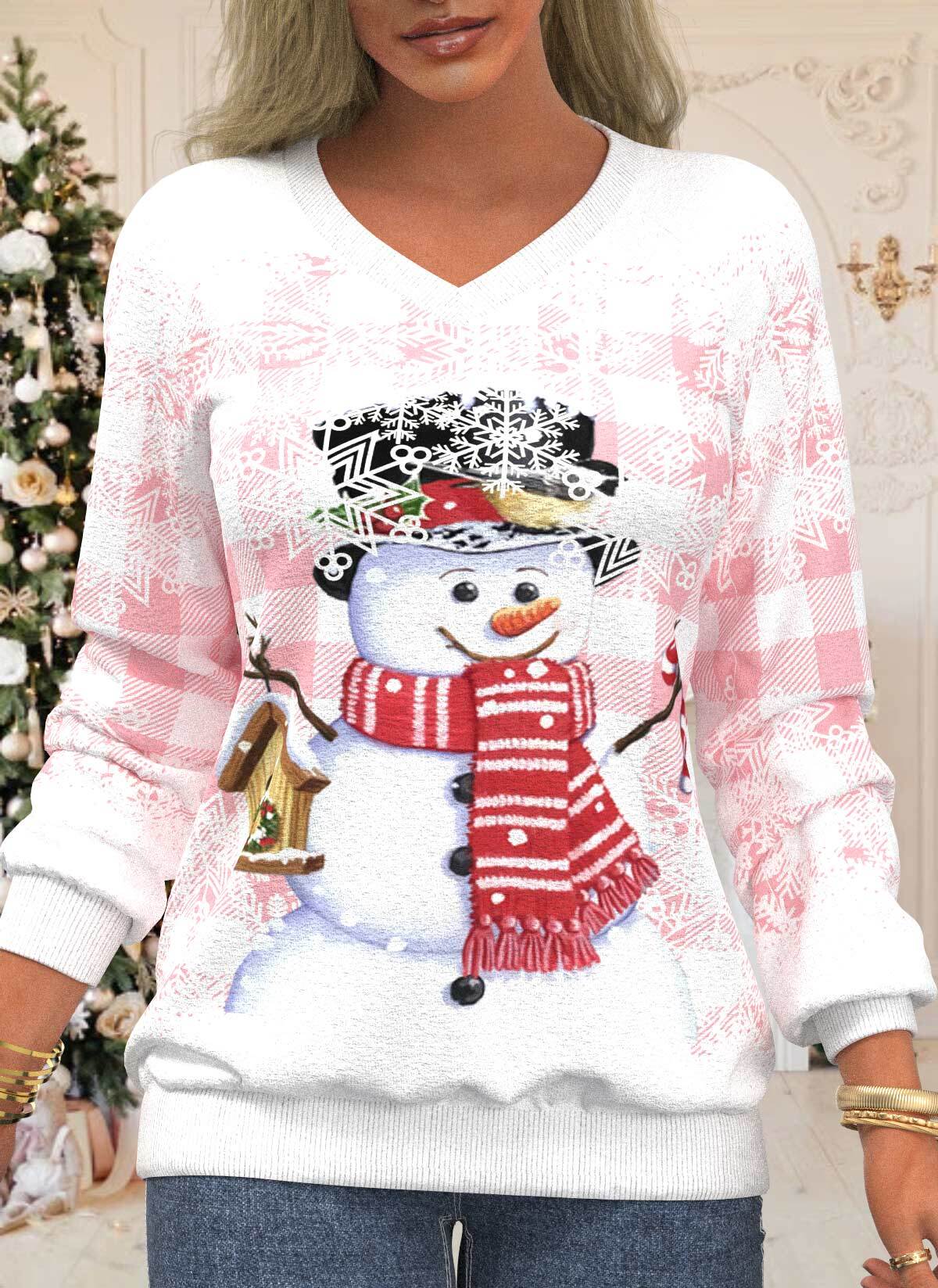 Black Floral Print Long Sleeve V Neck Sweatshirt