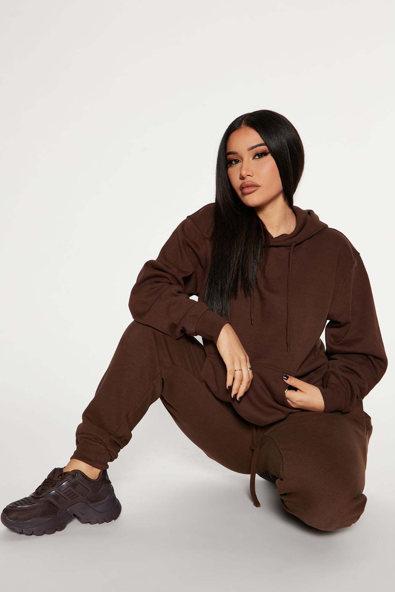 Stole Your Boyfriend's Oversized Hoodie Chocolate winnie