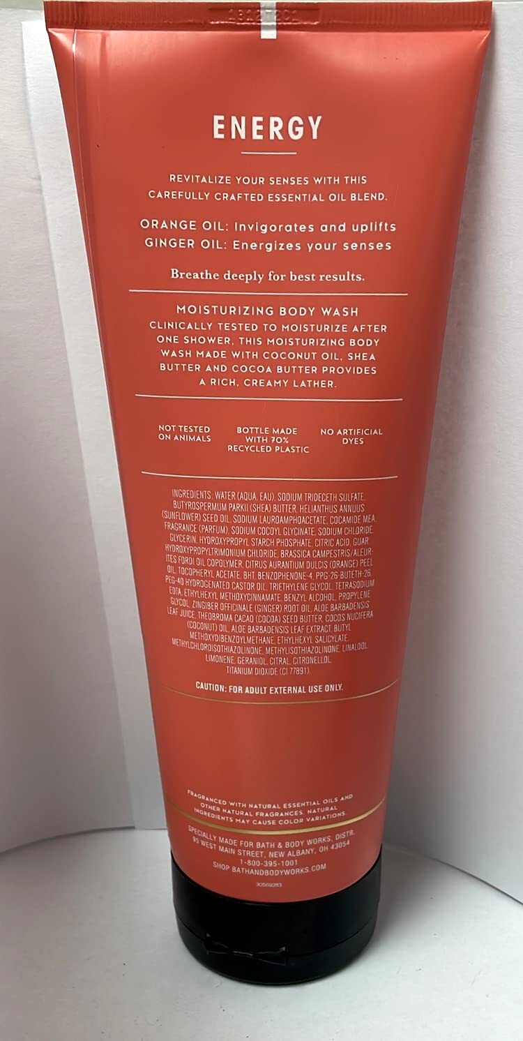 Bath & Body Works Aromatherapy Energy Orange Ginger Moisturizing Body Wash 10 fl oz / 296 mL