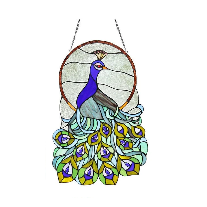 Peacock Stained Glass Window Panel DIYative™