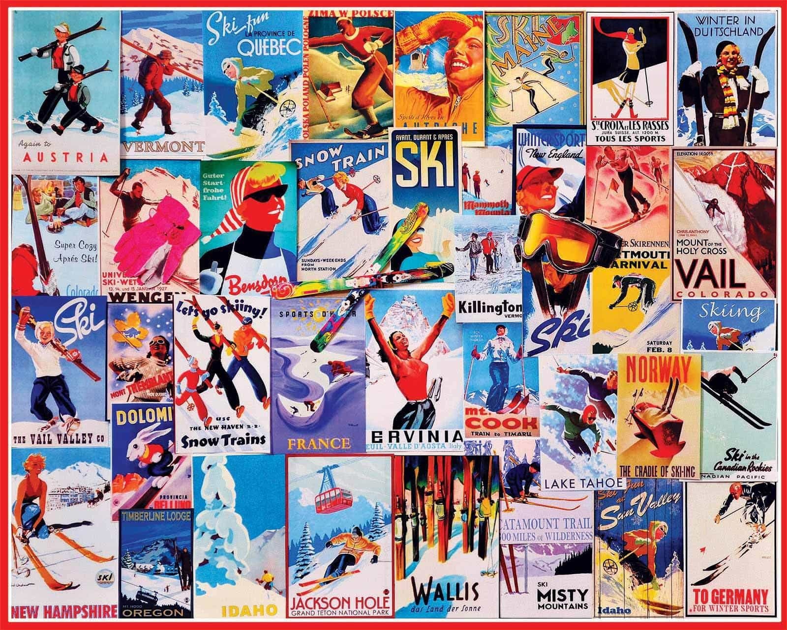 Ski Posters (932pz) - 1000 Piece Jigsaw Puzzle