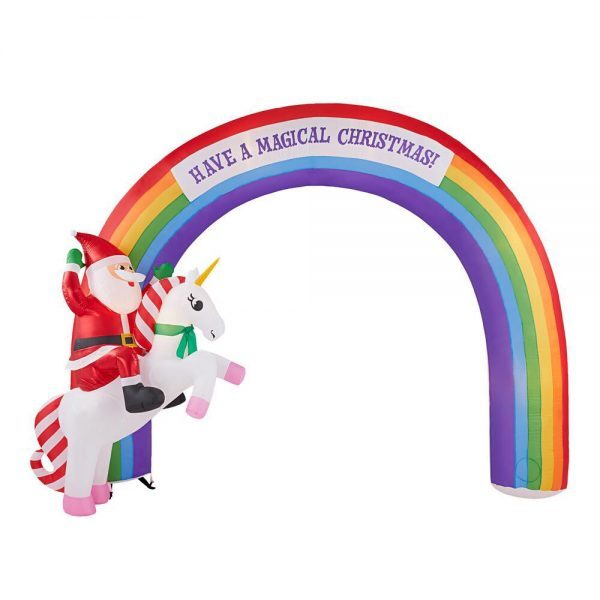 7 48 ft inflatable archway mixed media unicorn rainbow