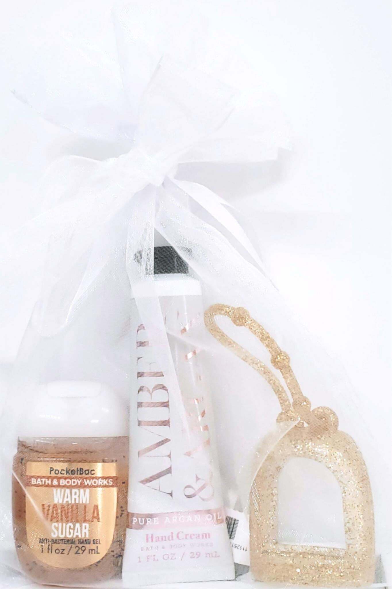 Amber & Argon Hand Cream, Vanilla Sugar PocketBac, Gold Holder