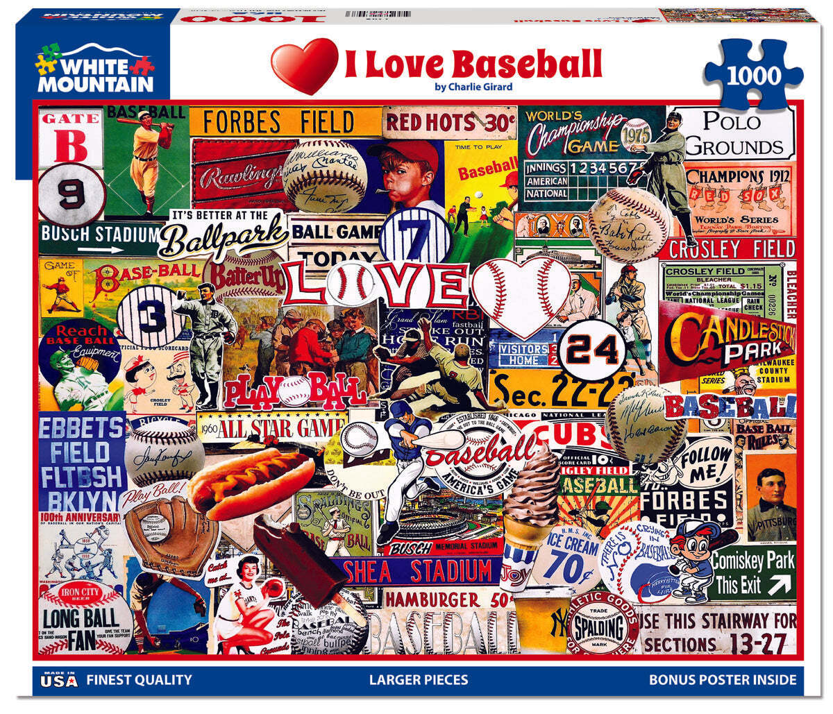 I Love Baseball (1748pz) - 1000 Piece Jigsaw Puzzle