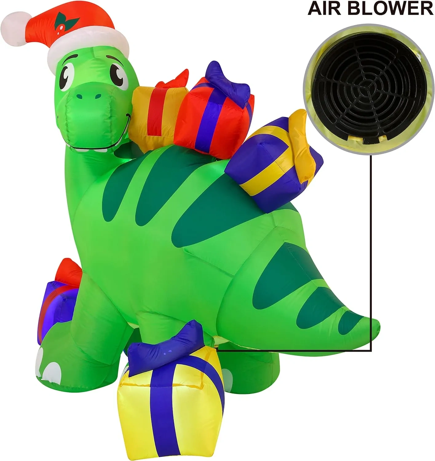 6ft Tall LED Christmas Inflatable Dinosaur