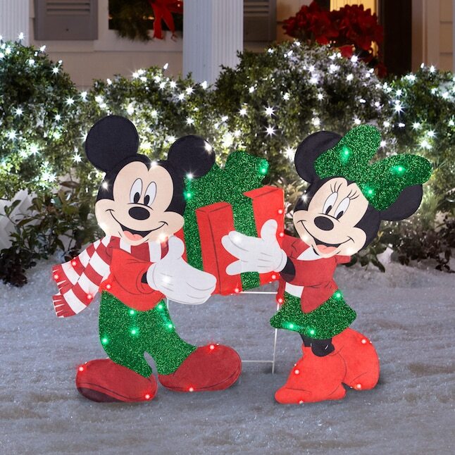 Mickey and Minnie 25-in Mouse Yard Decoration with Multicolor LED Lights