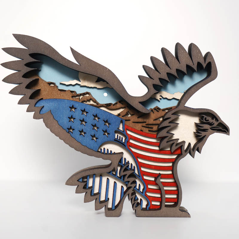 HOT SALE-American Flag Bald Eagle Carving Handicraft Gift