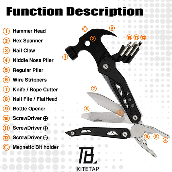 Portable MultiTool With Hammer, Screwdrivers, Nail Puller 12 Reviews