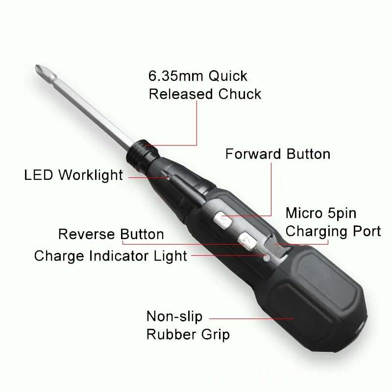 Electric screwdriver with LED light