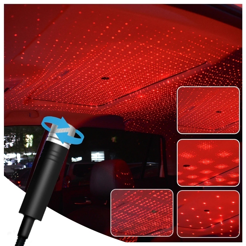 Rotating Star Range Lights Car Roof Star Light Romantic USB Night Ligh