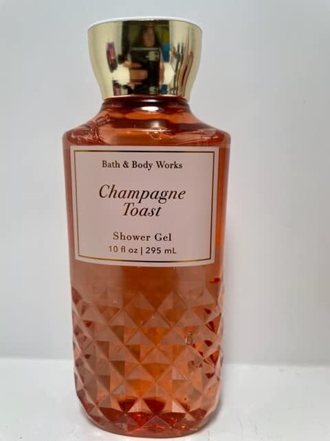 Bath and Body Works Champagne Toast Shower Gel 10 Ounce Full Size Body Wash Decorative Diamond Plate Bottle