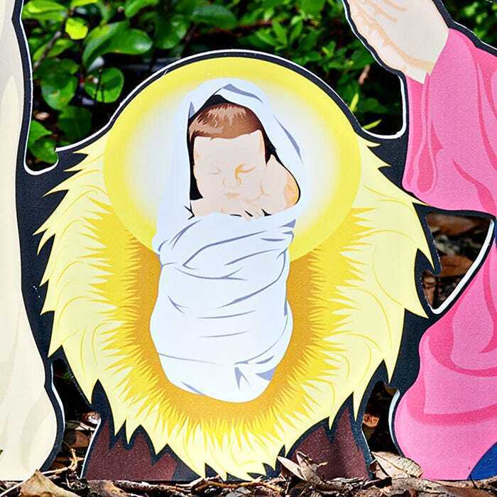 Holy Night Printed Outdoor Nativity Set Yoafcr