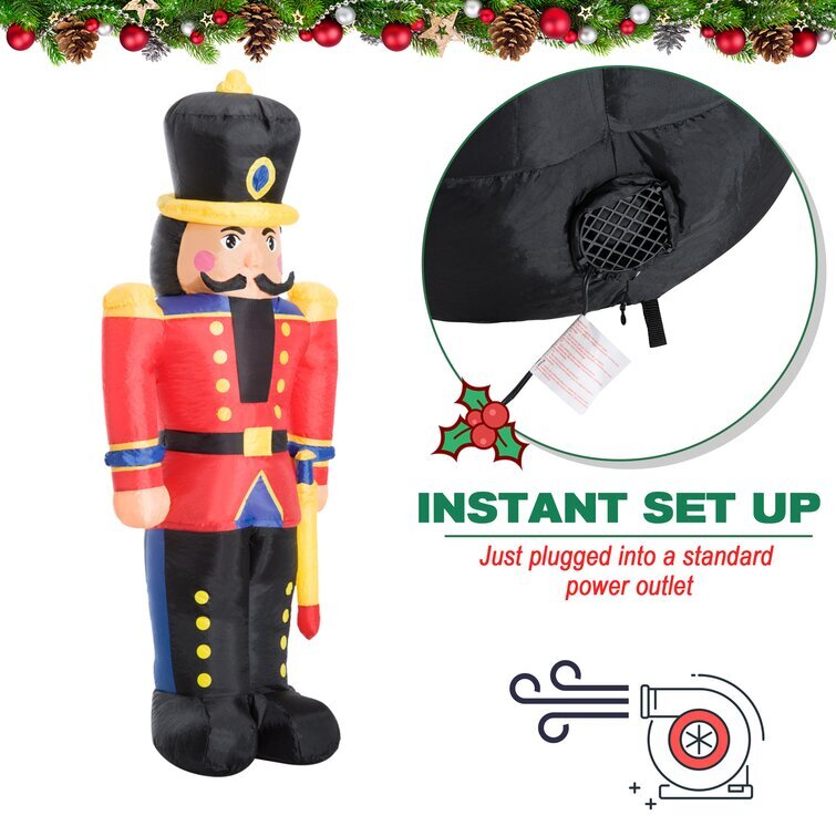 Nutcracker Toy Soldier LED Lighted Outdoor Air Blown Christmas Inflatable